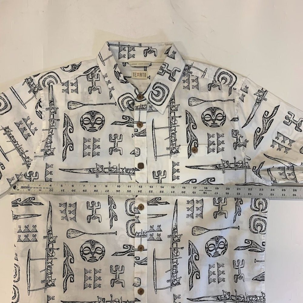 Texiato Men's Modern Warrior 100% Cotton Short Sleeve Button Up Shirt Size‎ L - Picture 9 of 11